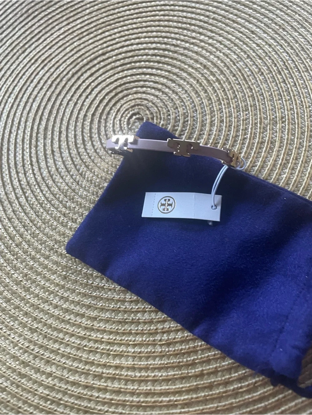 NWT~TORY BURCH~Serif-T Stackable Bracelet, Mineral Pink